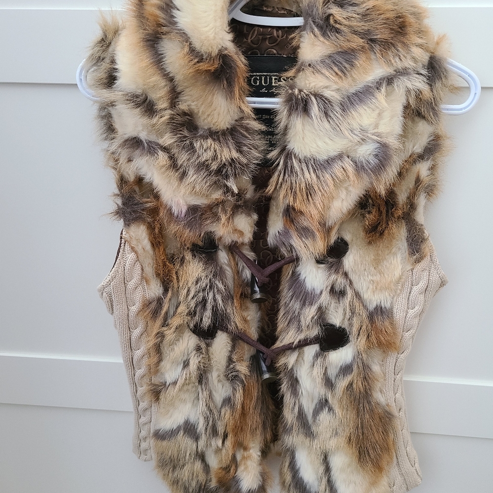 Faux Fur Guess Vest Sm